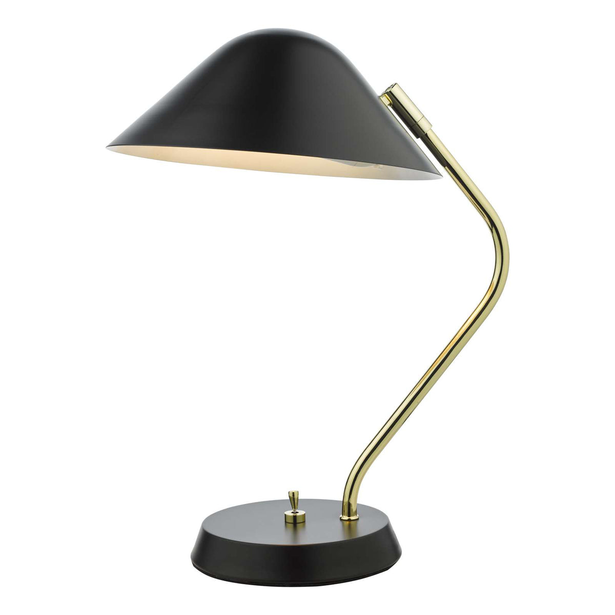 Erna Task Table Lamp Polished Brass Satin Black E14