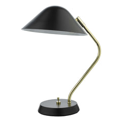 Erna Task Table Lamp Polished Brass Satin Black E14