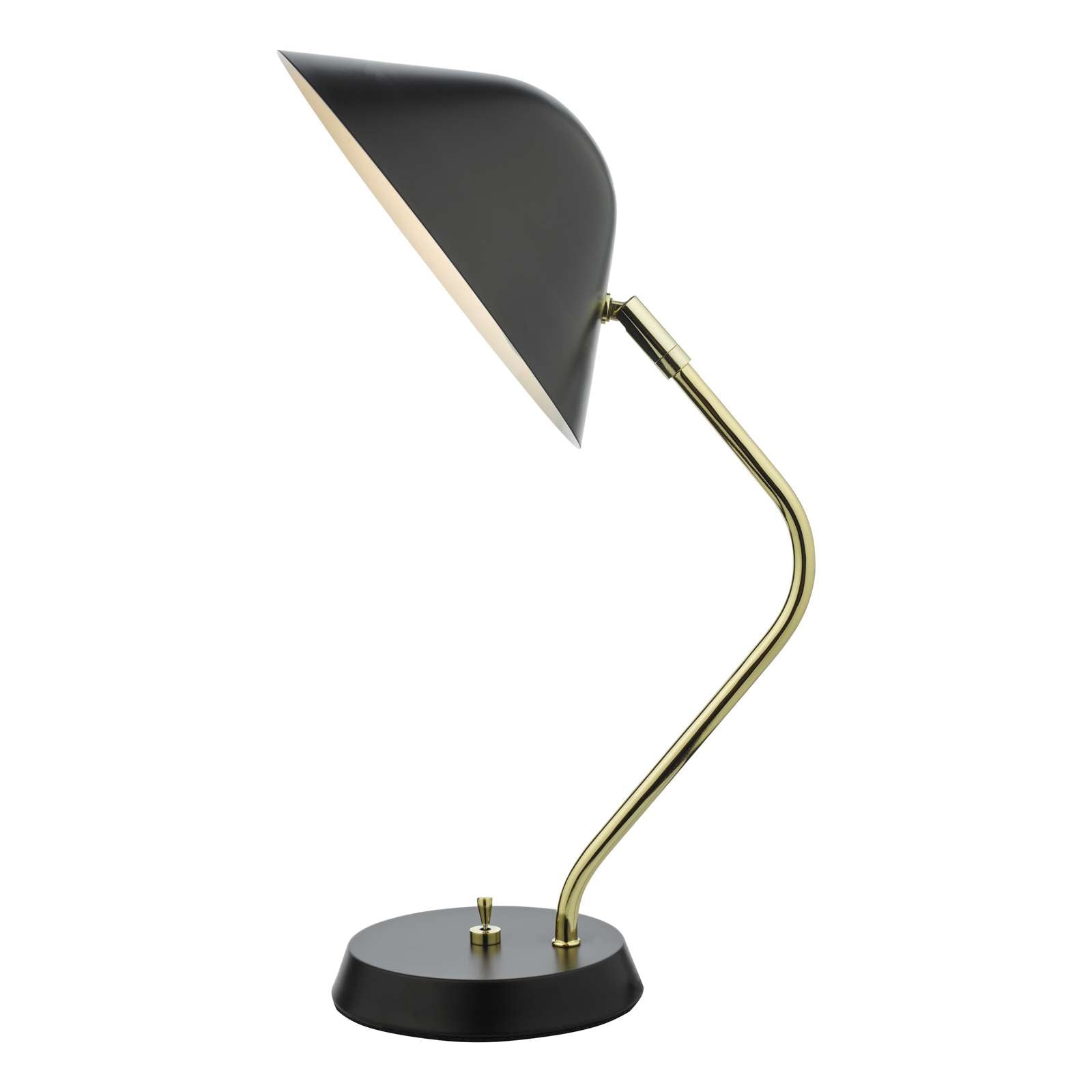 Erna Task Table Lamp Polished Brass Satin Black E14