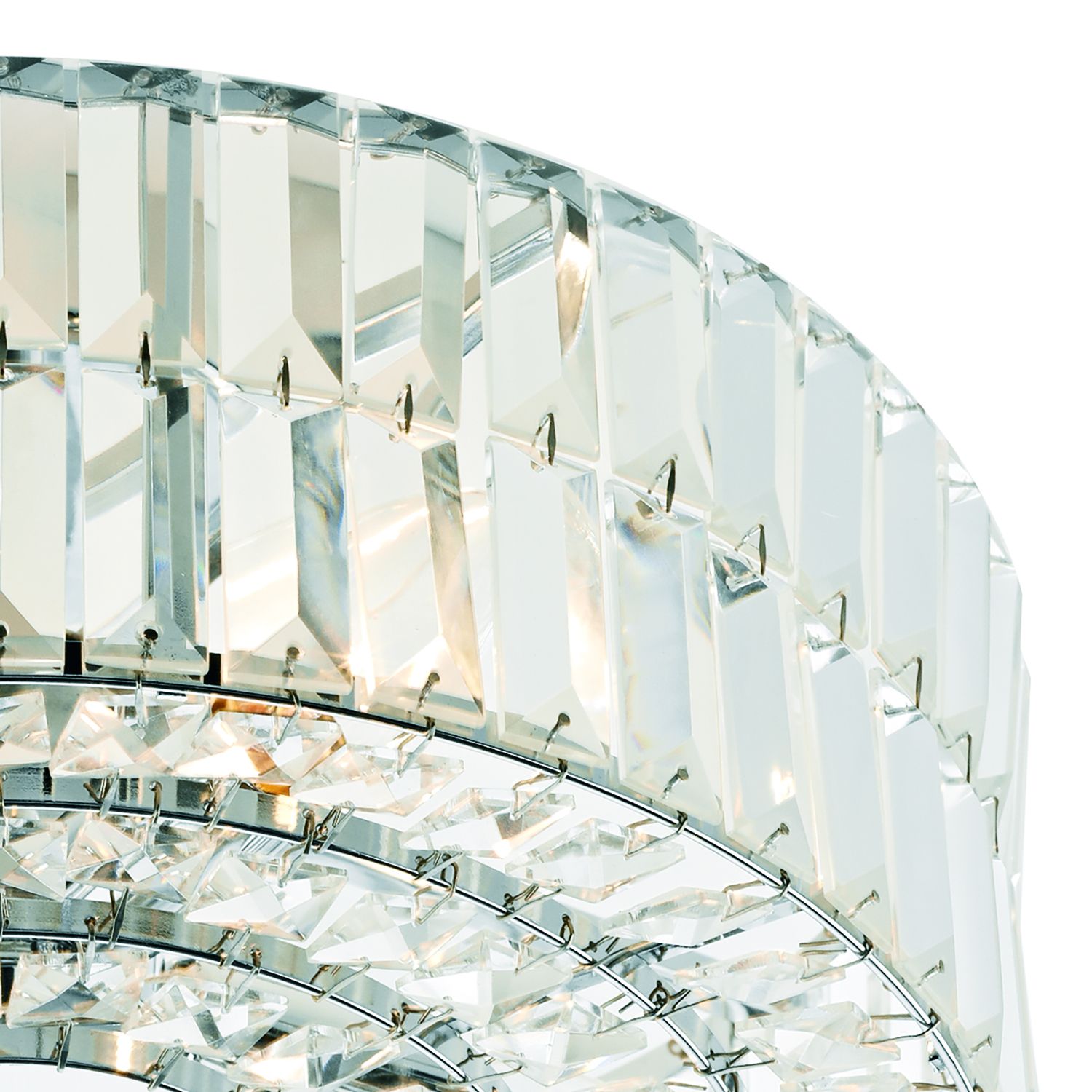 Errol Crystal Semi Flush Fitting Polished Chrome