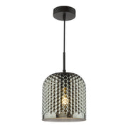 Esila Pendant Light-  Matt Black and Smoked Glass