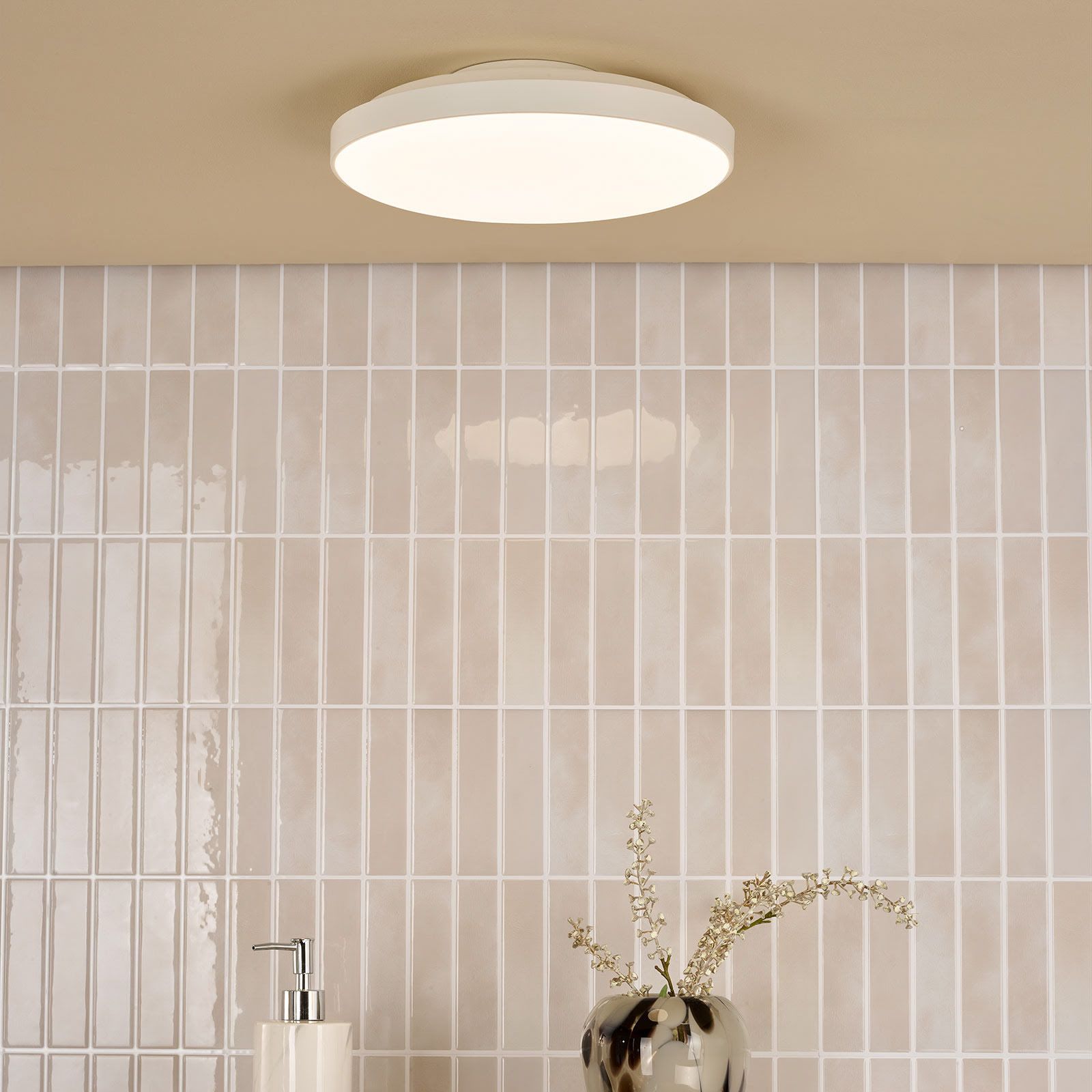 Essien IP44 LED Flush Light- White/ Black Finishes