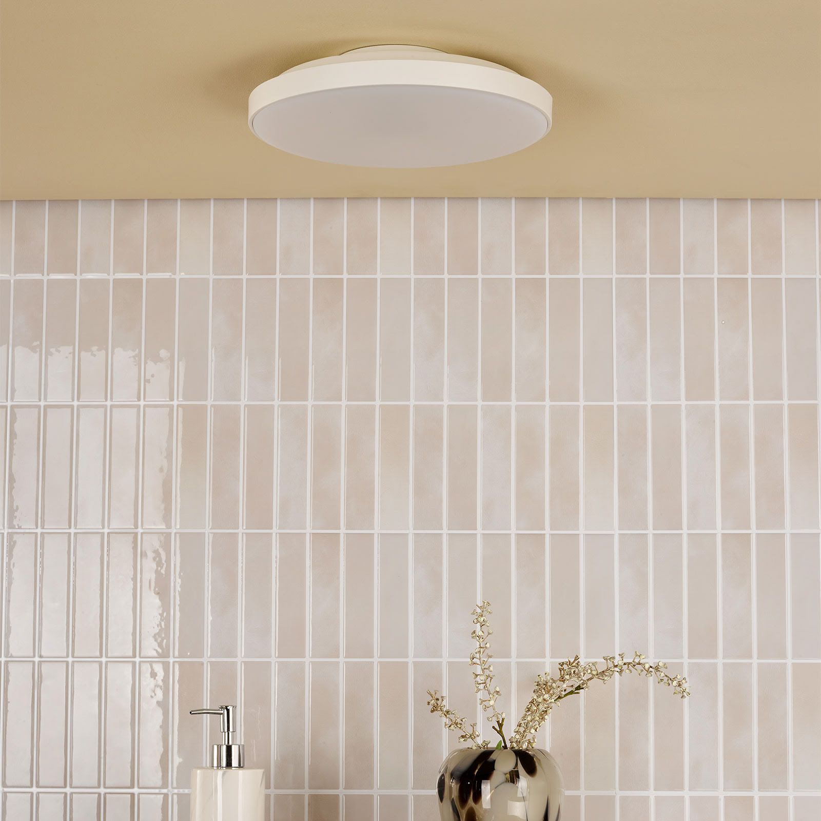 Essien IP44 LED Flush Light- White/ Black Finishes