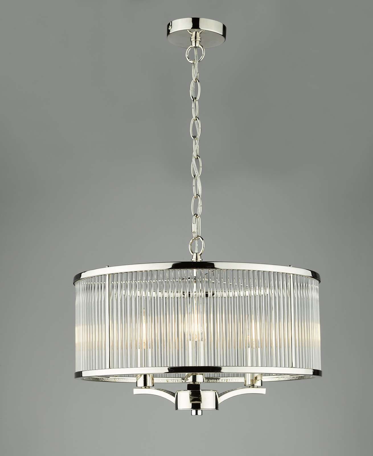 Evelyn 3 Light Pendant Antique Bronze / Polished Nickel