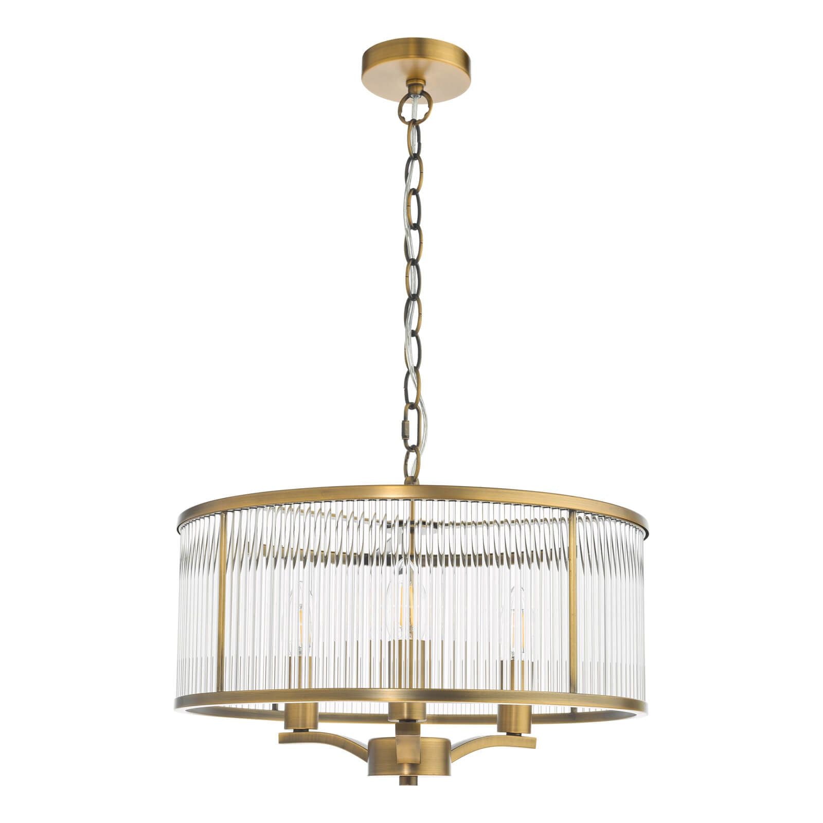 Evelyn 3 Light Pendant Antique Bronze / Polished Nickel