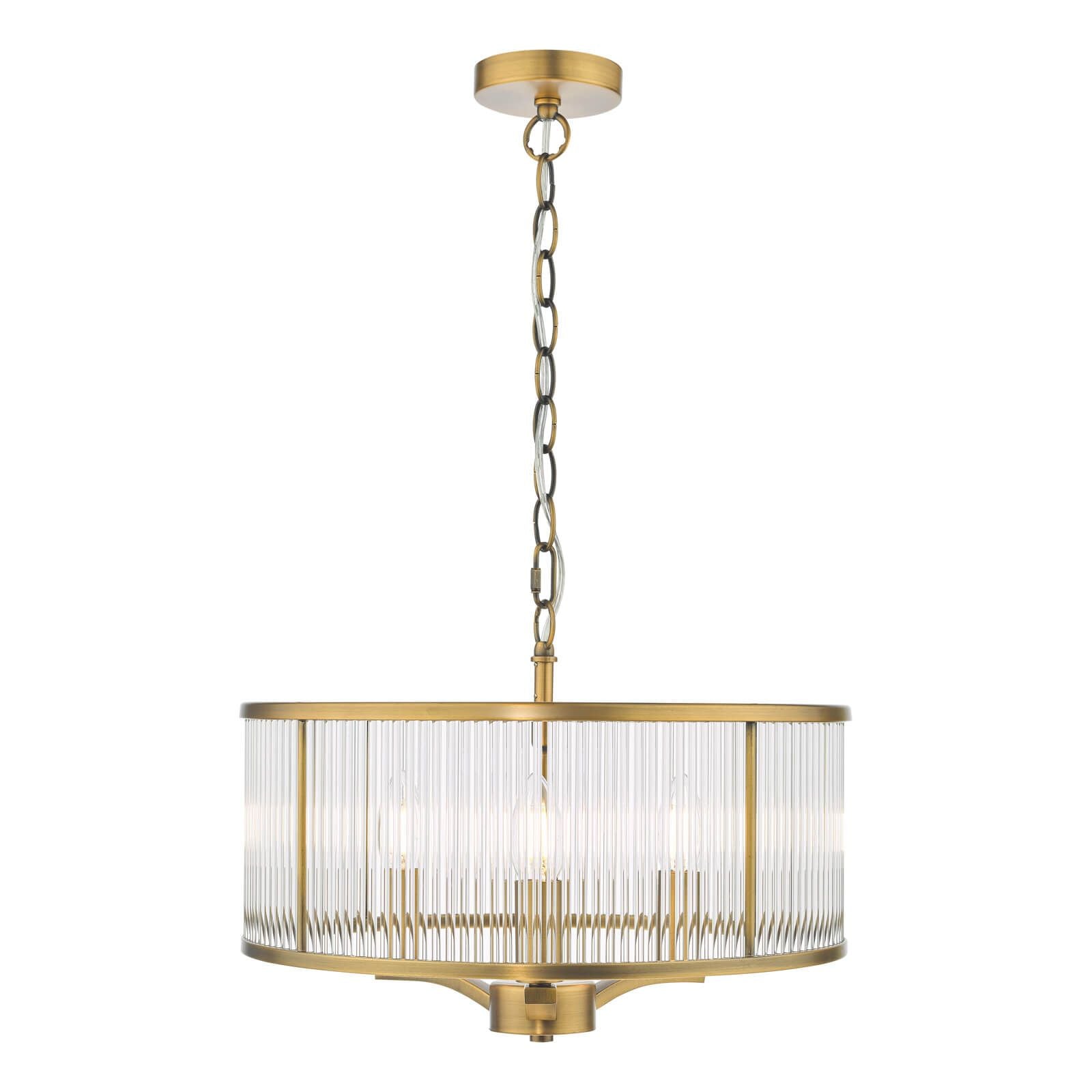 Evelyn 3 Light Pendant Antique Bronze / Polished Nickel