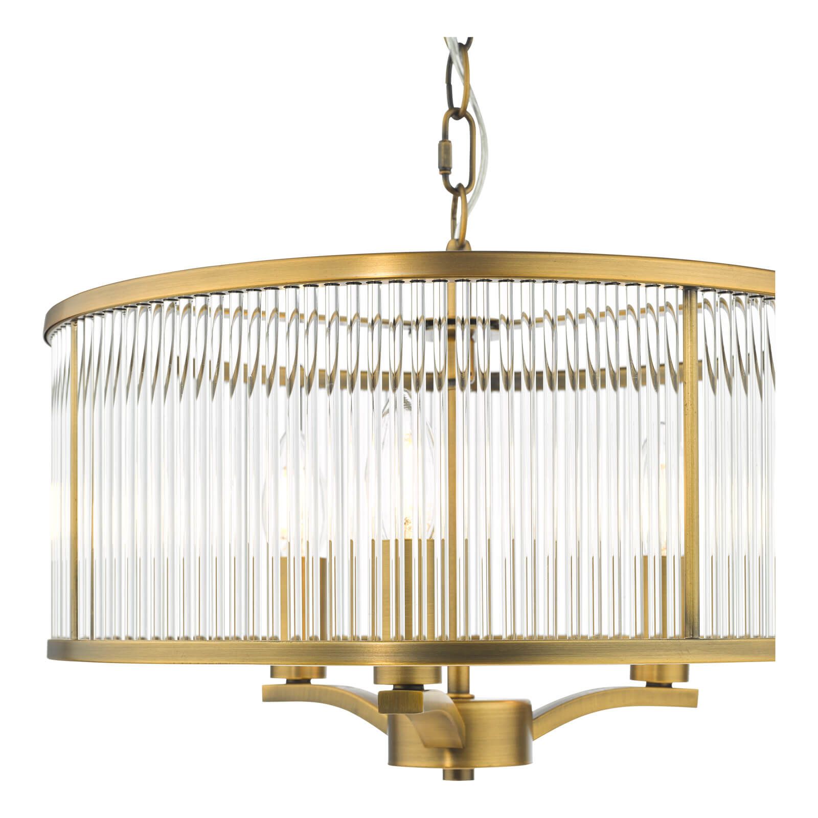 Evelyn 3 Light Pendant Antique Bronze / Polished Nickel