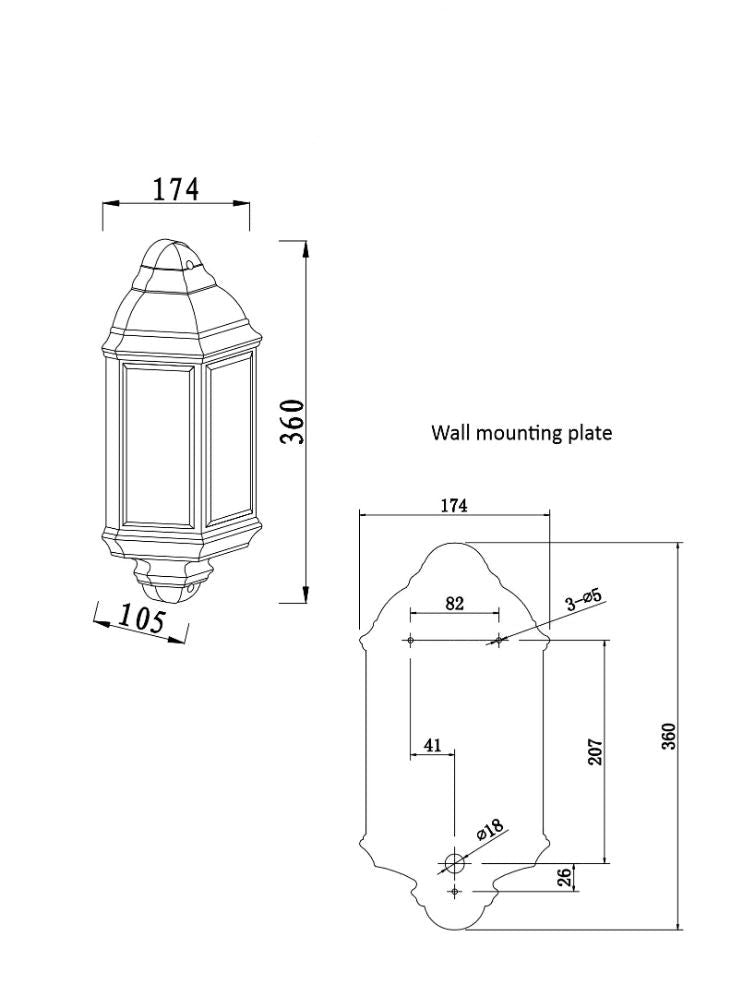 Winford Outdoor Flush Light IP44 - Black