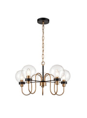 Equin 5/8Lt Chandelier Ceiling Light- Black & Gold Finish