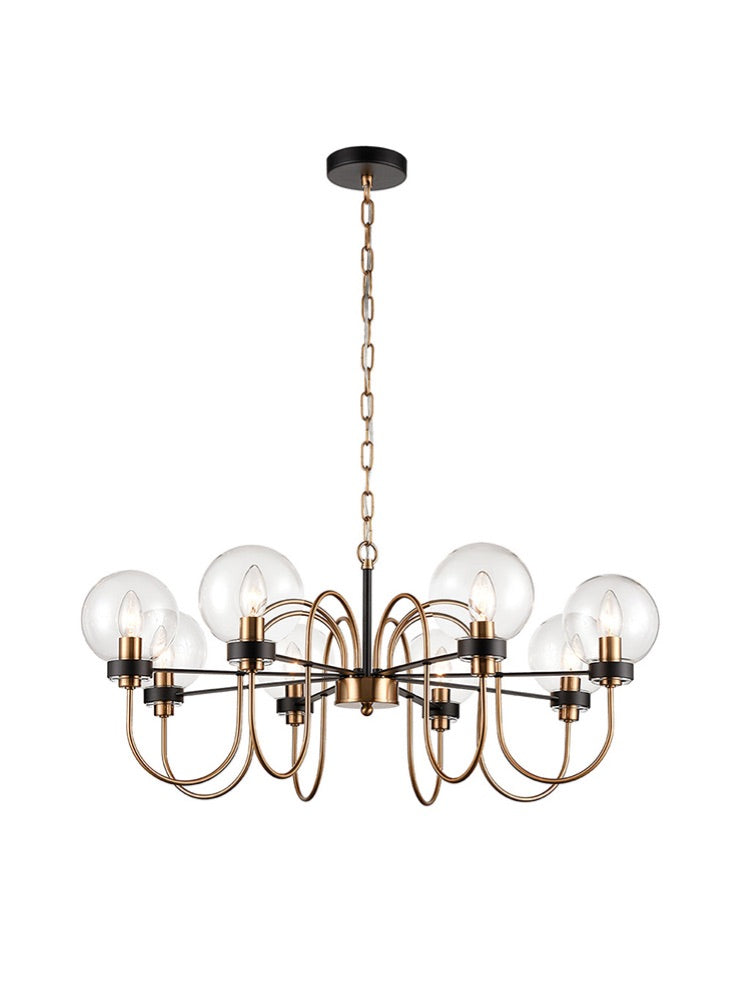 Equin 5/8Lt Chandelier Ceiling Light- Black & Gold Finish