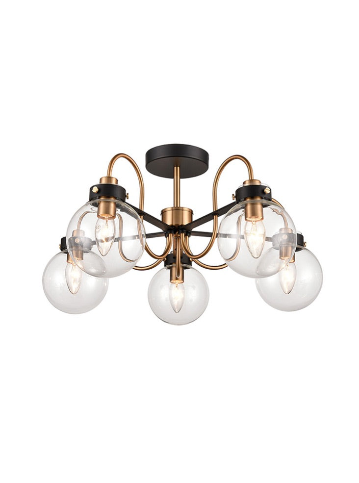 Equin 3/5/8Lt Fitting (down) - Black & Gold Finish
