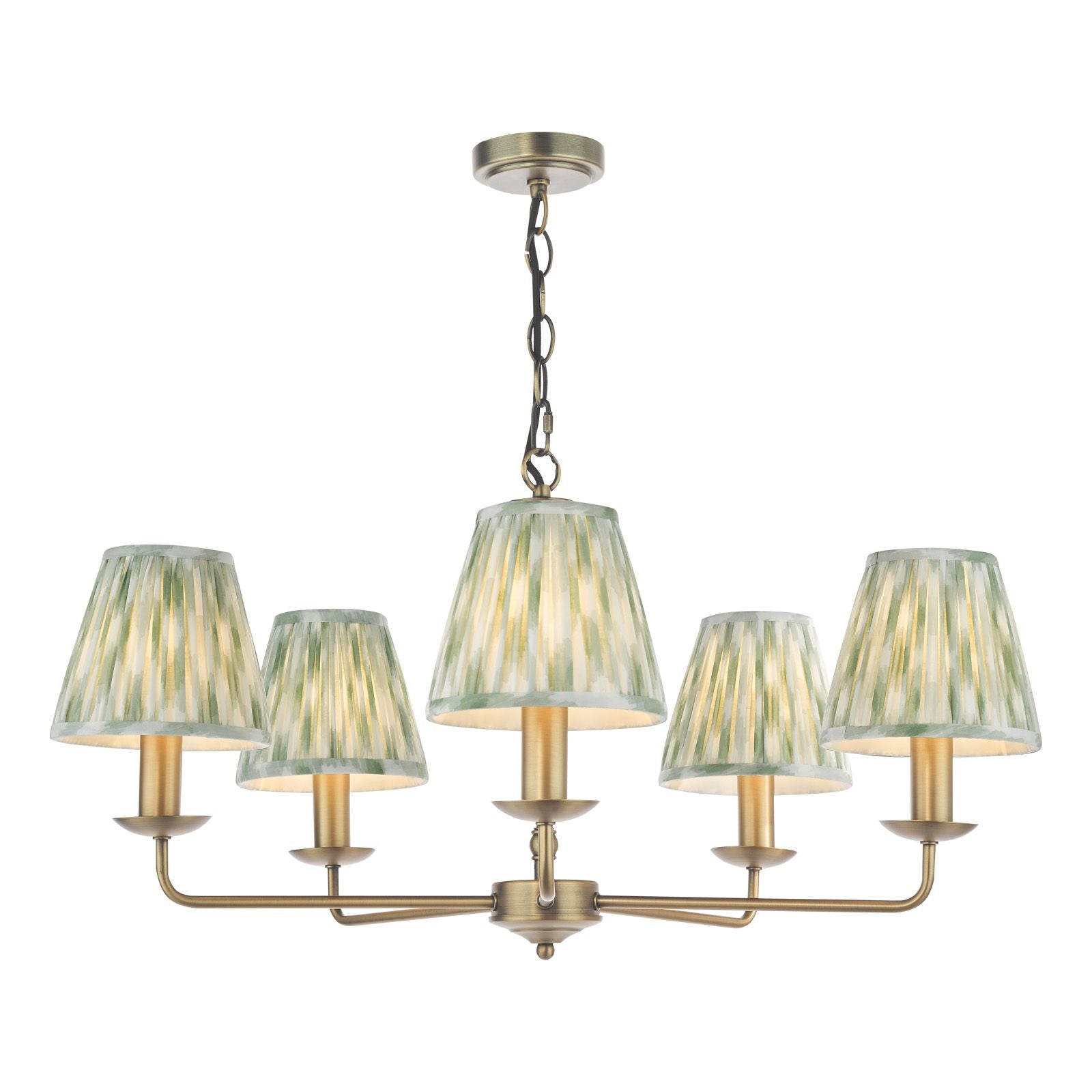 Favian 5 Lt Ceiling Light-  Matt Bronze With Red/ Green Shades