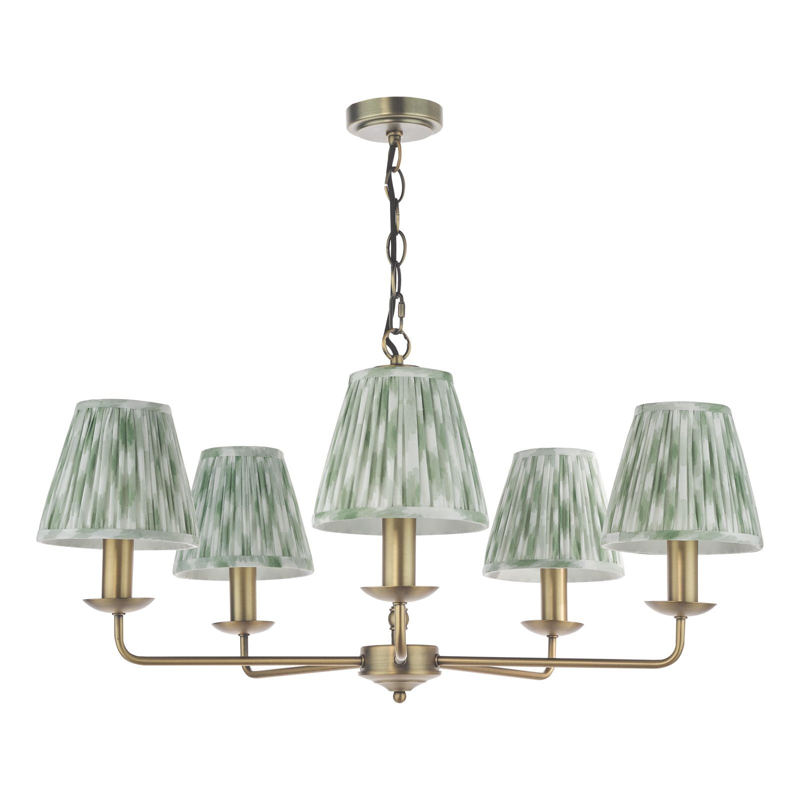 Favian 5 Lt Ceiling Light-  Matt Bronze With Red/ Green Shades