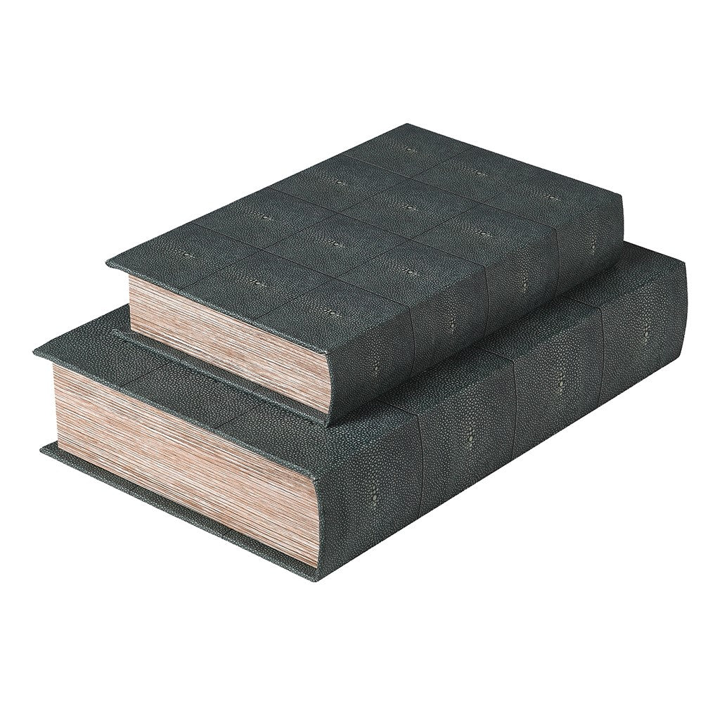 Set of 2 Faux Shagreen Book Boxes- Christmas Gift