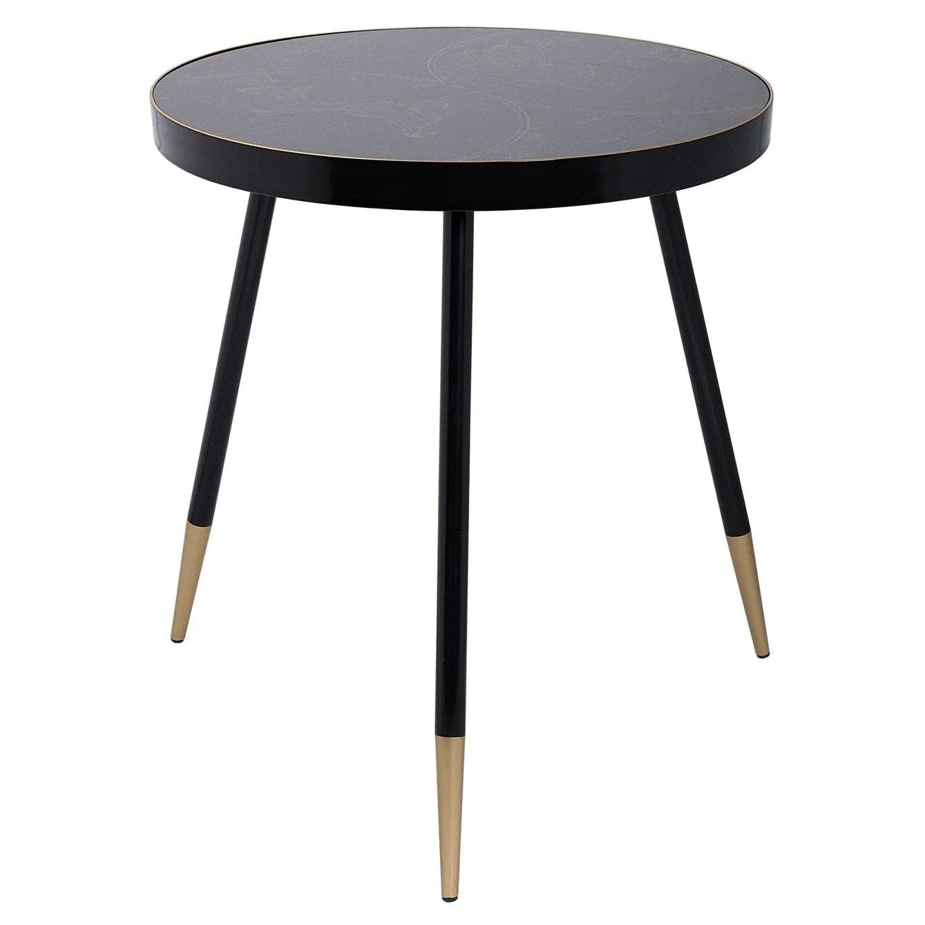 Venus Side Table - Black & Gold Finish