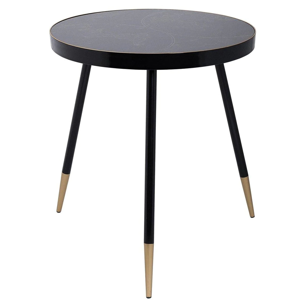 Venus Side Table - Black & Gold Finish