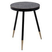 Palm Tree Side Table - Black & Gold Finish