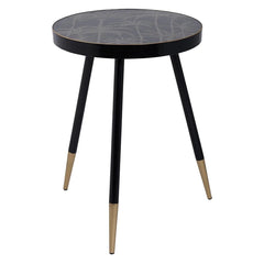 Palm Tree Side Table - Black & Gold Finish