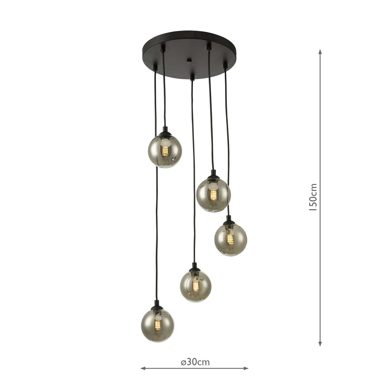 Federico 5 Light Cluster Pendant In Various Finishes G9