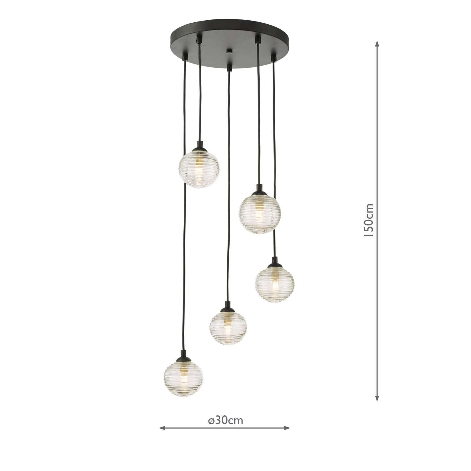Federico 5 Light Cluster Pendant In Various Finishes G9