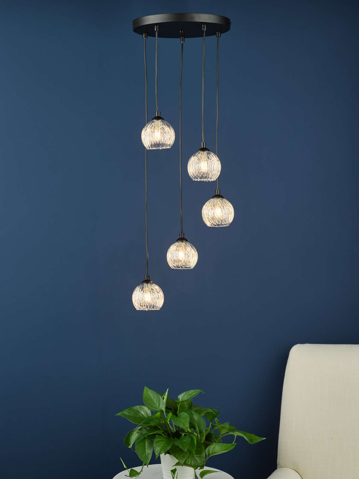Federico 5 Light Cluster Pendant In Various Finishes G9
