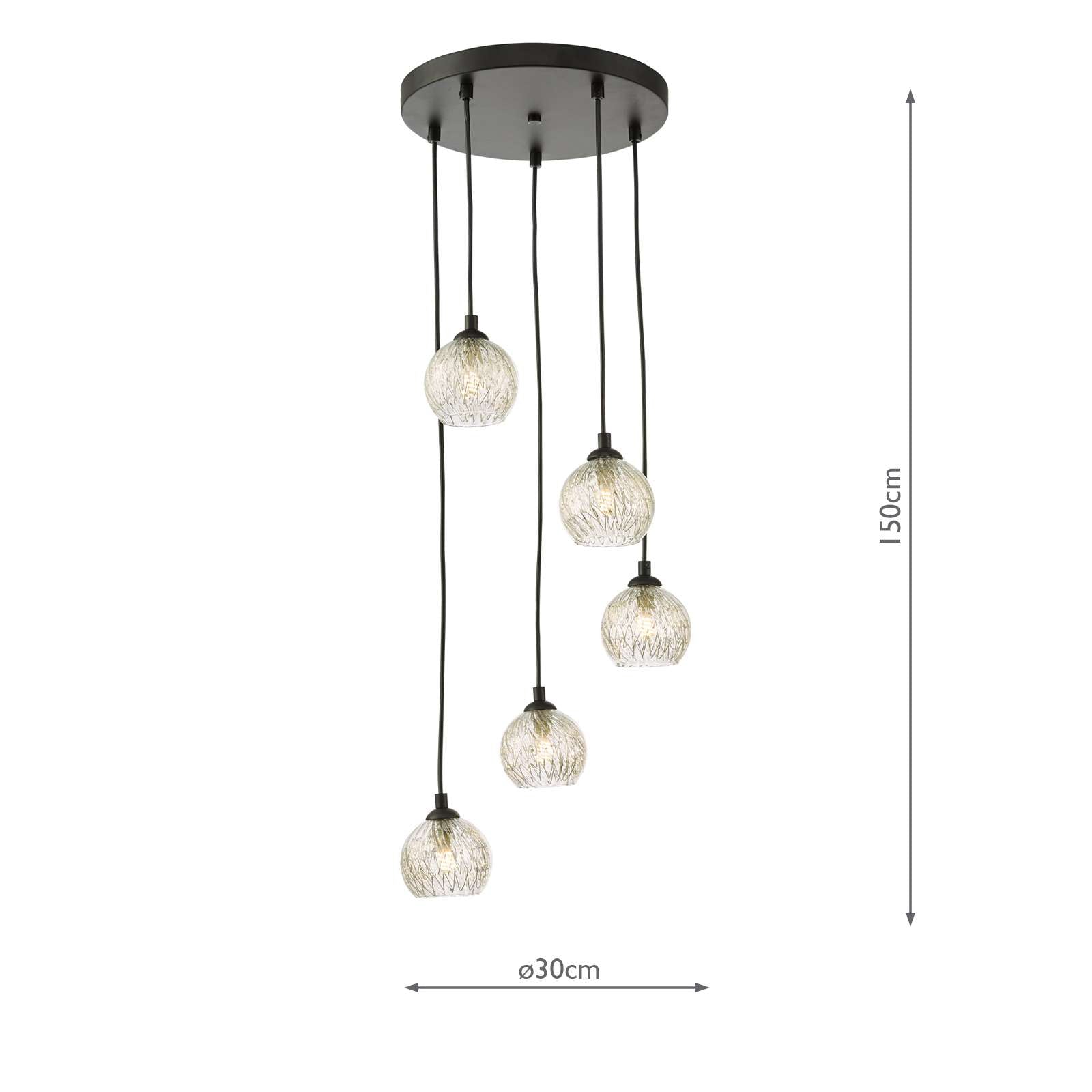 Federico 5 Light Cluster Pendant In Various Finishes G9