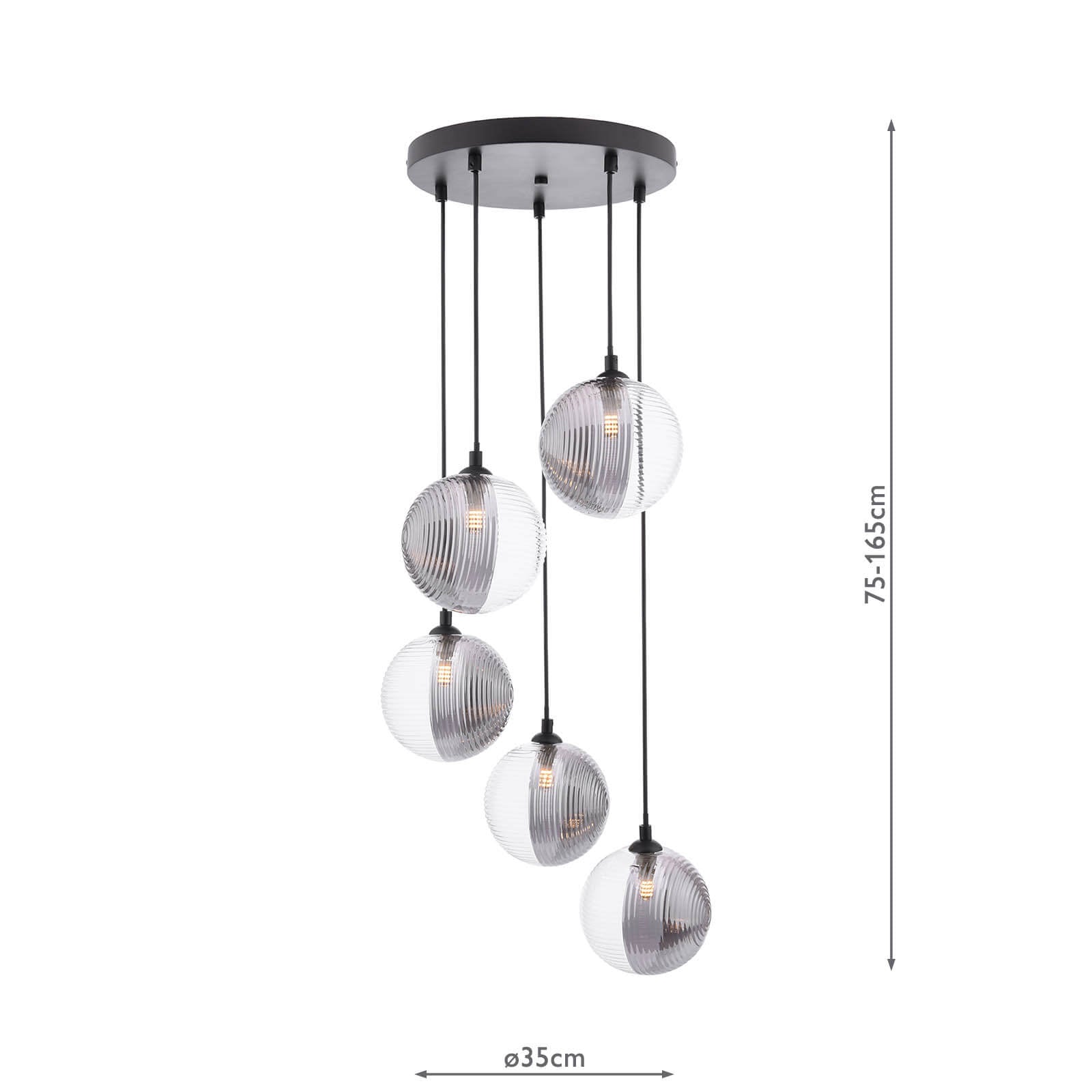 Federico 5 Light Cluster Pendant In Various Finishes G9
