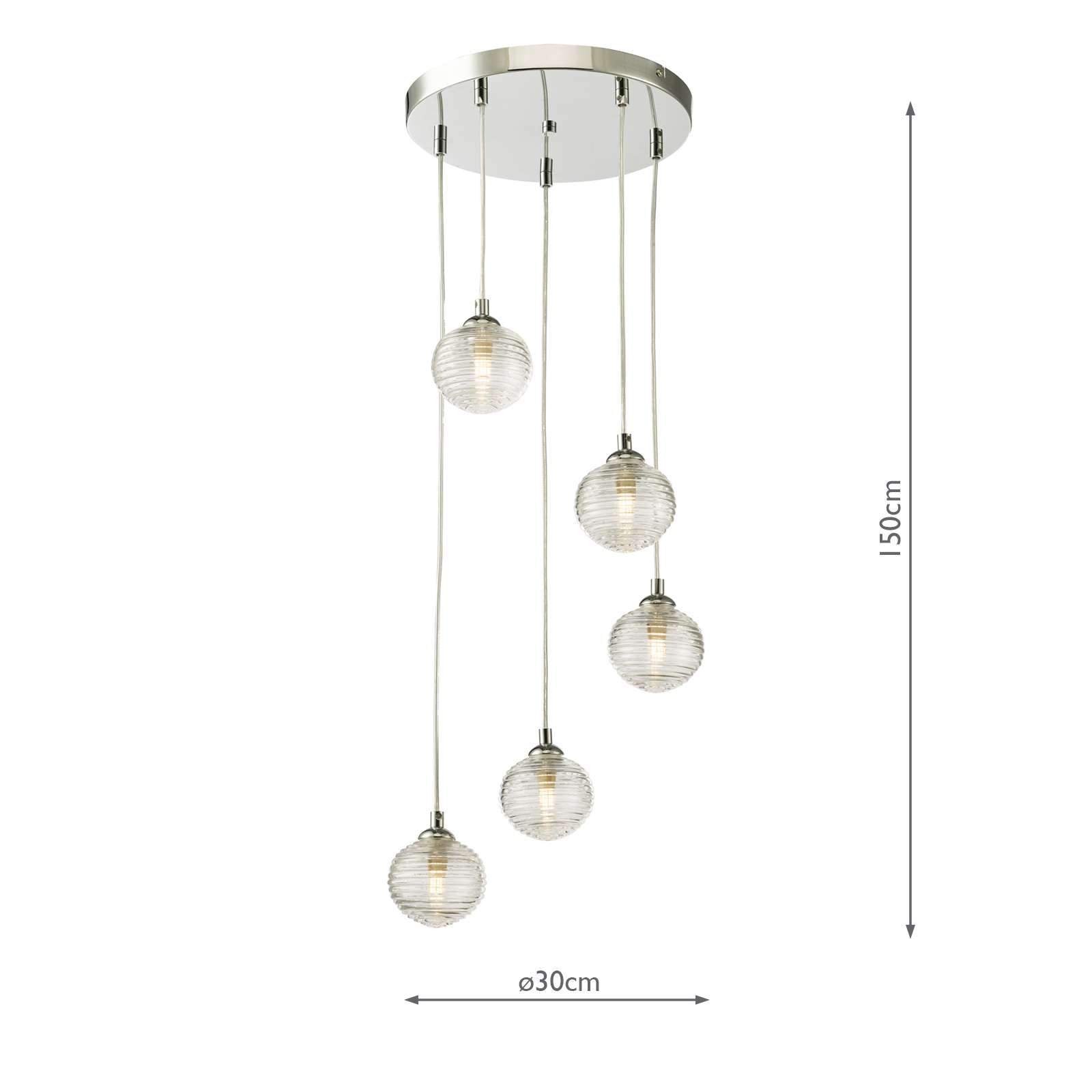 Federico 5 Light Cluster Pendant In Various Finishes G9