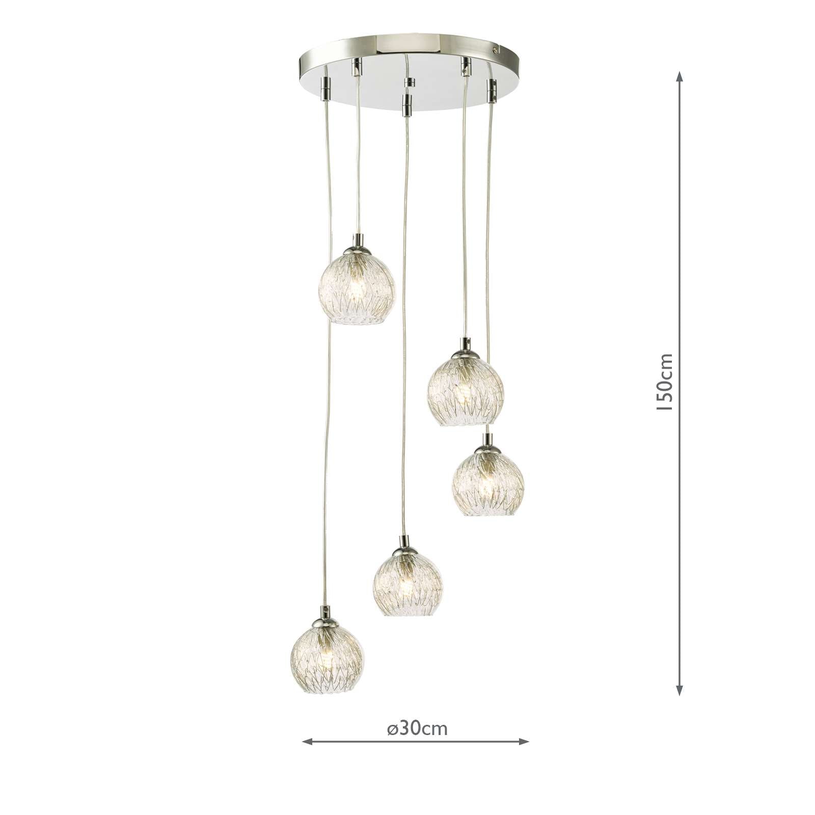Federico 5 Light Cluster Pendant In Various Finishes G9