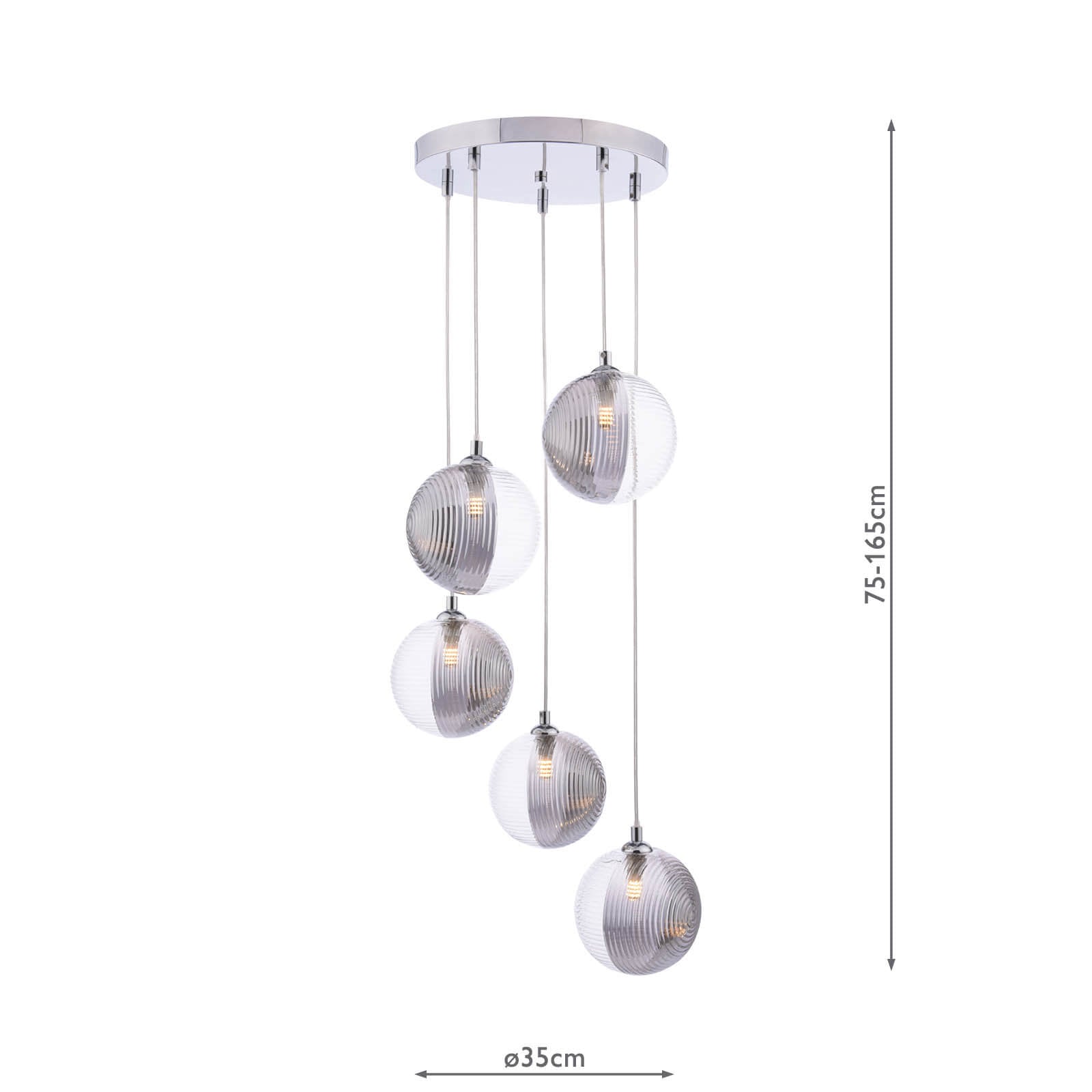 Federico 5 Light Cluster Pendant In Various Finishes G9