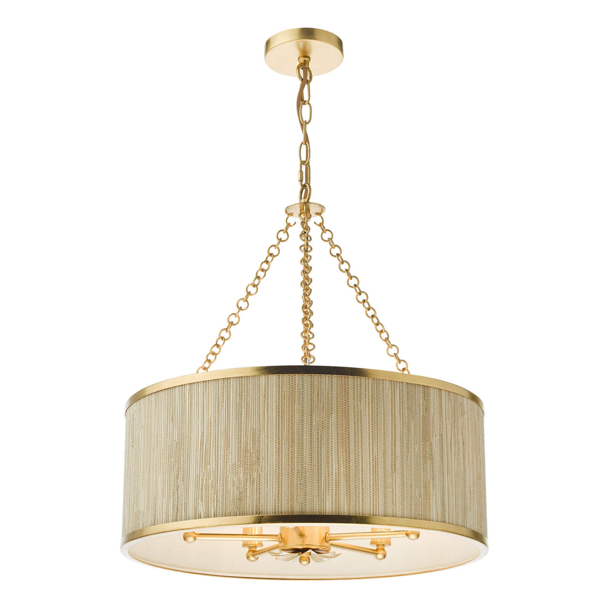 Fenella 5/8Lt Pendant Gold Leaf and Seagrass Shade