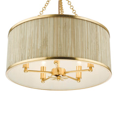 Fenella 5/8Lt Pendant Gold Leaf and Seagrass Shade