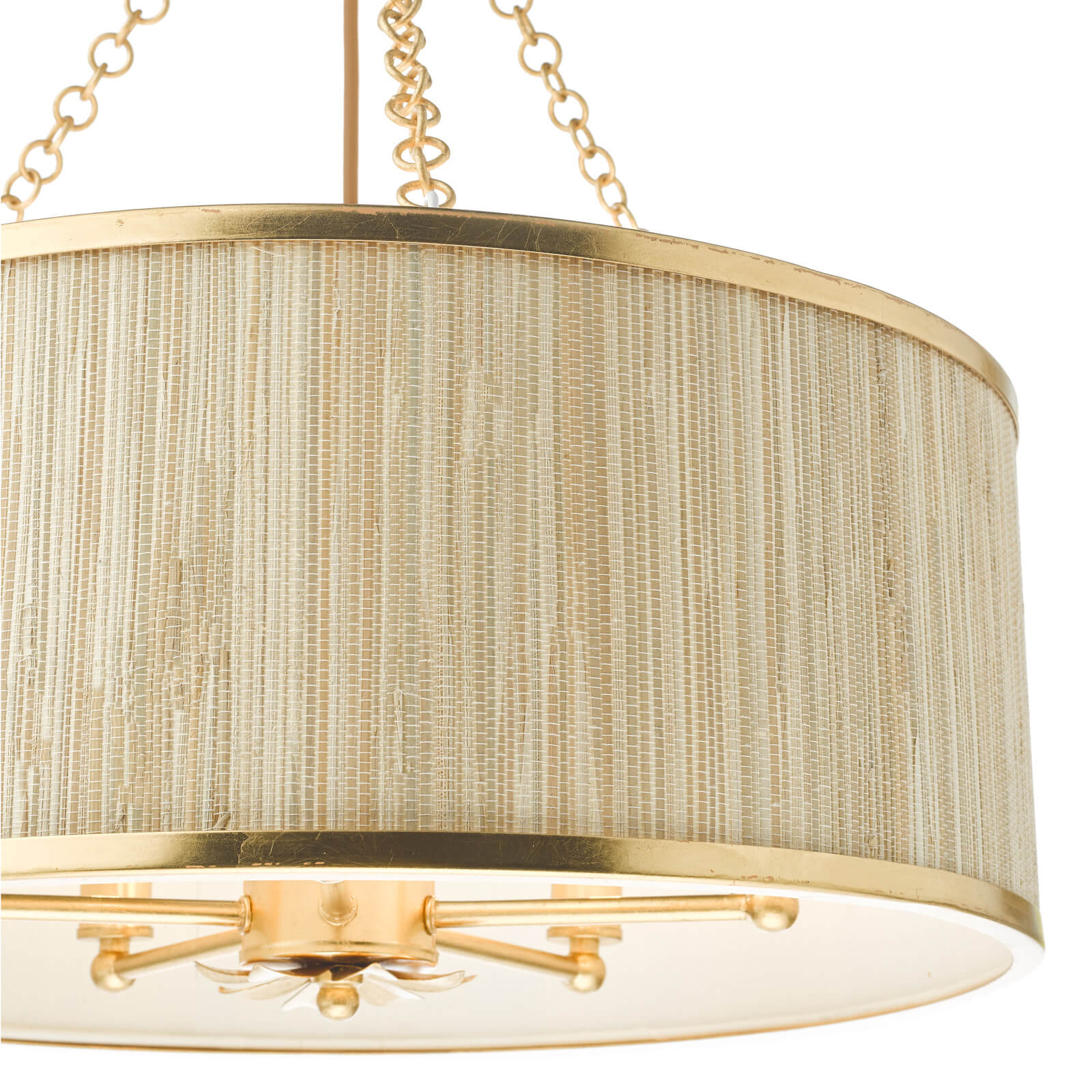 Fenella 5/8Lt Pendant Gold Leaf and Seagrass Shade