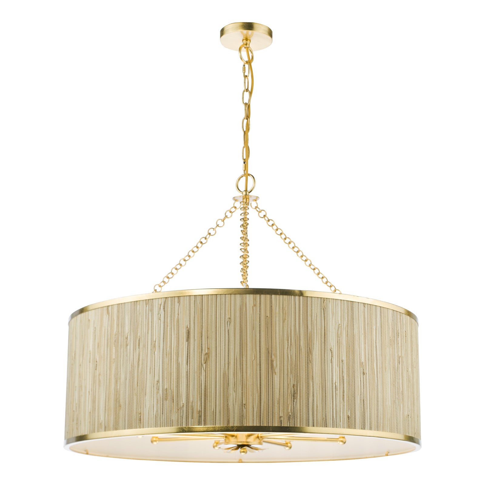 Fenella 5/8Lt Pendant Gold Leaf and Seagrass Shade