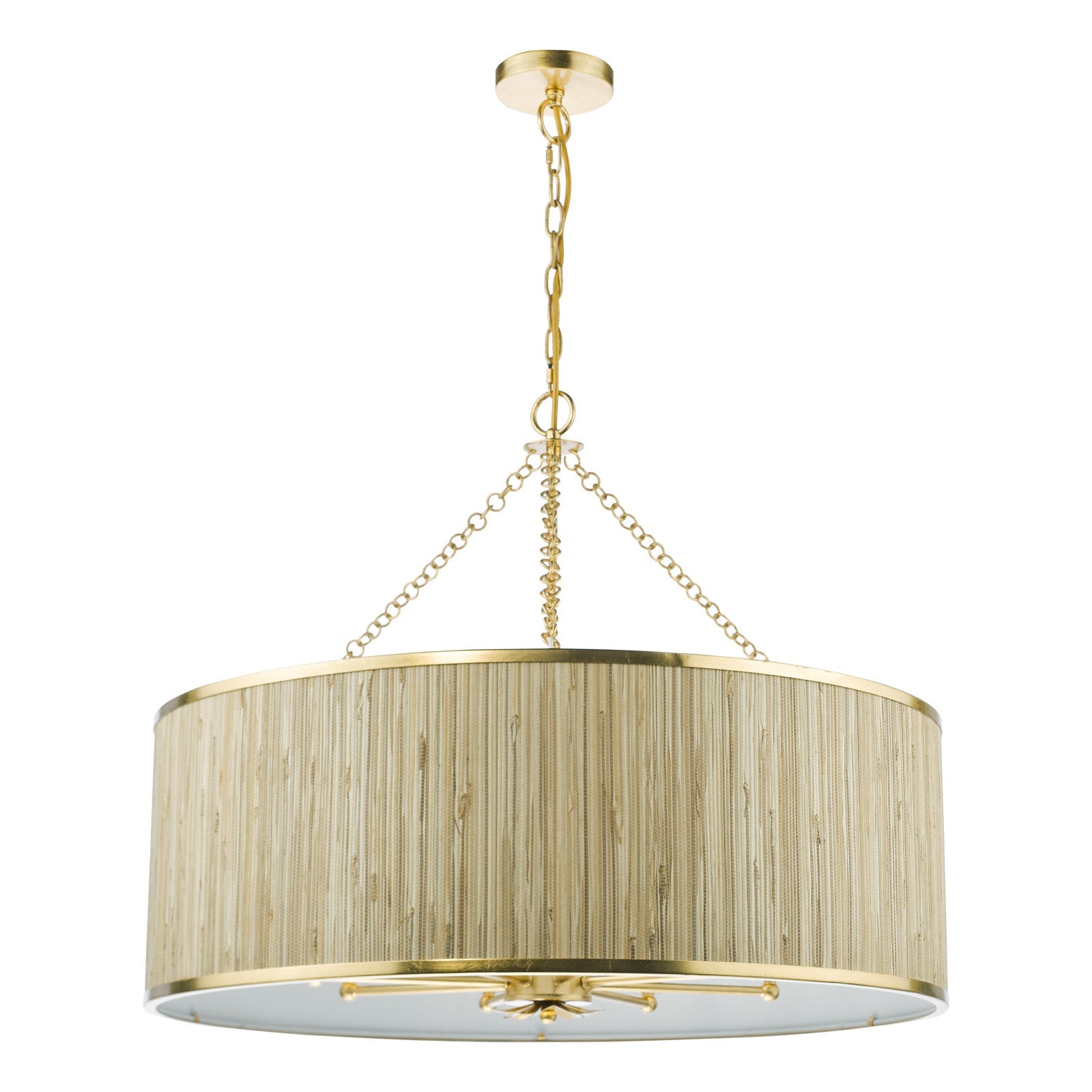 Fenella 5/8Lt Pendant Gold Leaf and Seagrass Shade