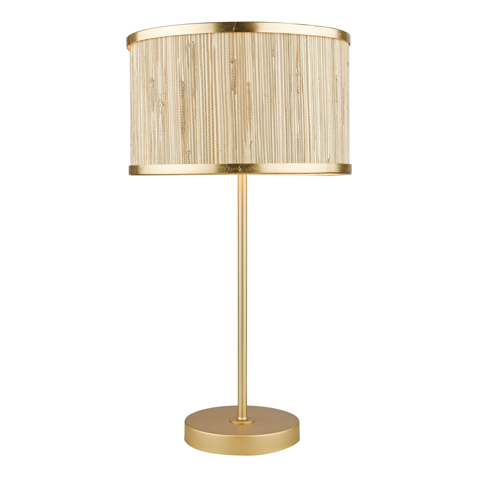 Fenella Table Lamp Gold Leaf With Seagrass Shade E14