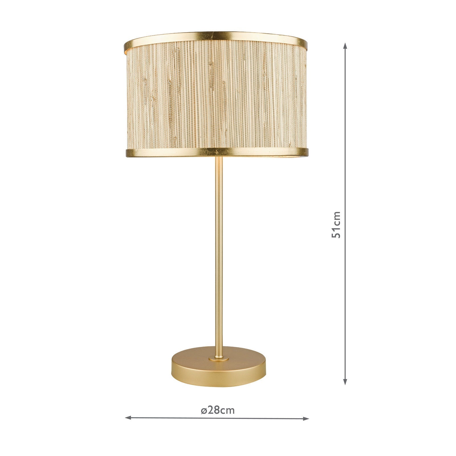 Fenella Table Lamp Gold Leaf With Seagrass Shade E14