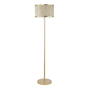 Fenella 3 Light Floor Lamp Gold Leaf and Seagrass E14