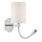 Feta Wall Light With Shade LED - Chrome/Brass
