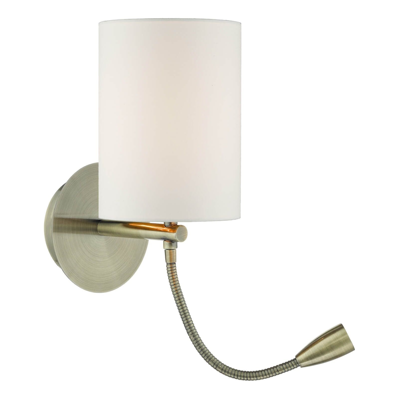 Feta Wall Light With Shade LED - Chrome/Brass
