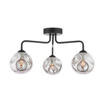 Feya 3/5Light Semi Flush Light-  Matt Black / Antique Bronze w Amber& Smoked Glass Finishes