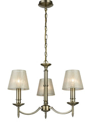Camilla 3lt Chandelier Ceiling Light - Bronze Finish with Shades