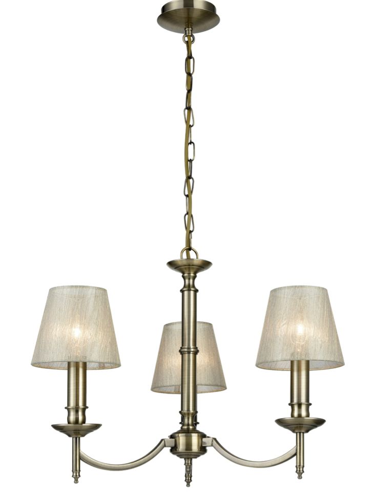 Camilla 3lt Chandelier Ceiling Light - Bronze Finish with Shades