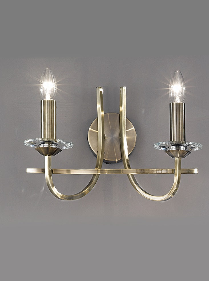 Lottie 2Lt Indoor Double Wall Light - Chrome/Bronze Finish