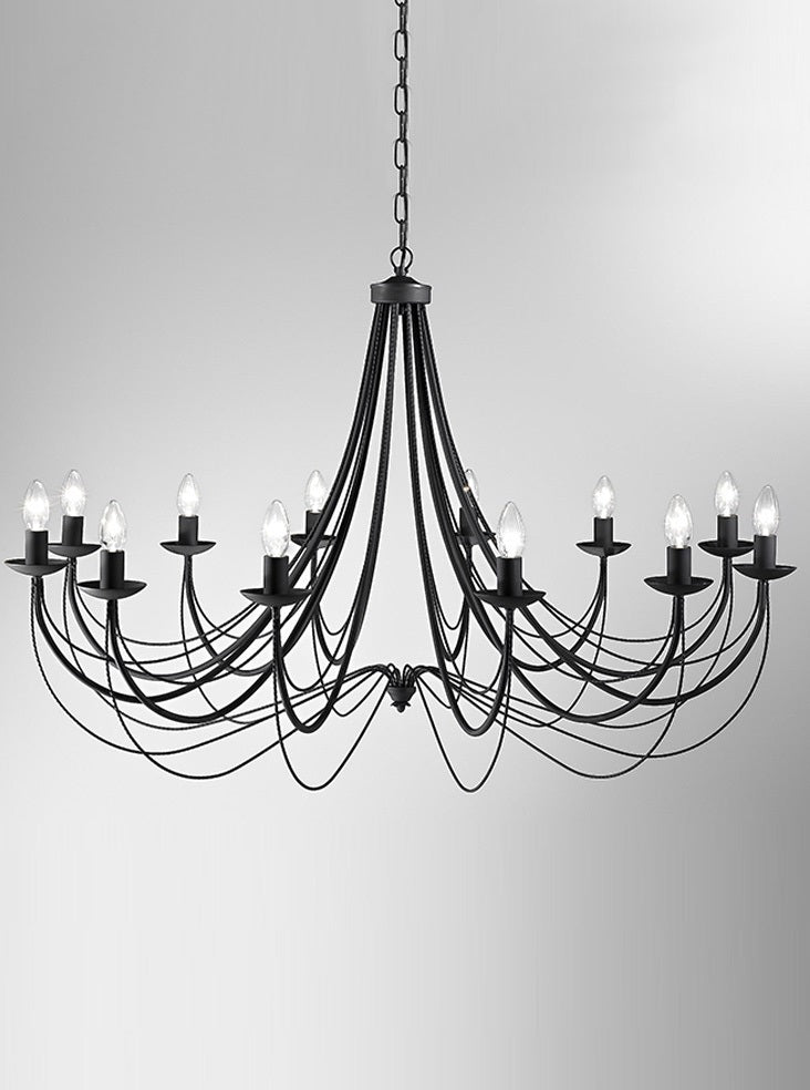 Filo 12/16Lt Double Height Light - Cream/Black Finish