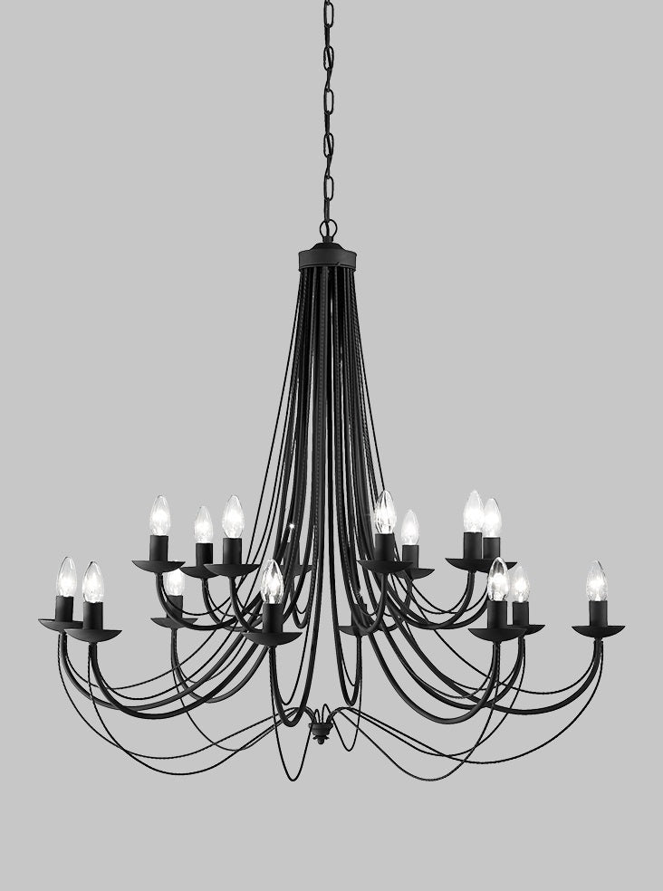 Filo 12/16Lt Double Height Light - Cream/Black Finish