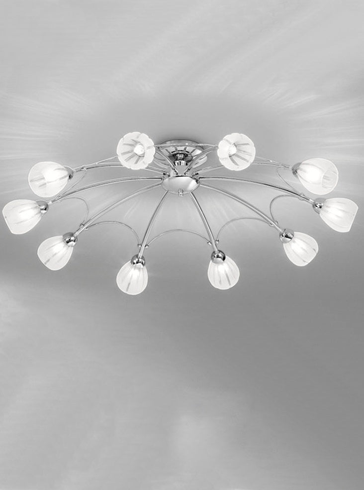 Chloe 3/5/10Lt Indoor Semi Flush Ceiling Light - Chrome/Bronze Finish
