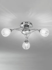 Chloe 3/5/10Lt Indoor Semi Flush Ceiling Light - Chrome/Bronze Finish