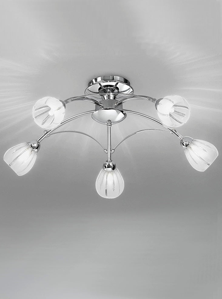 Chloe 3/5/10Lt Indoor Semi Flush Ceiling Light - Chrome/Bronze Finish