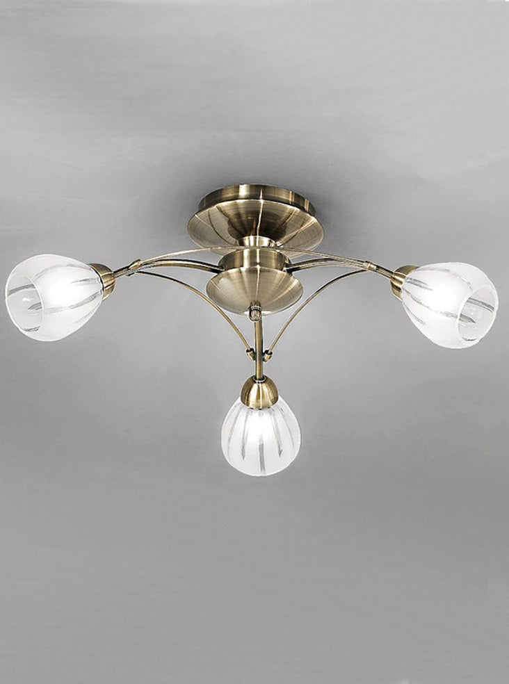 Chloe 3/5/10Lt Indoor Semi Flush Ceiling Light - Chrome/Bronze Finish